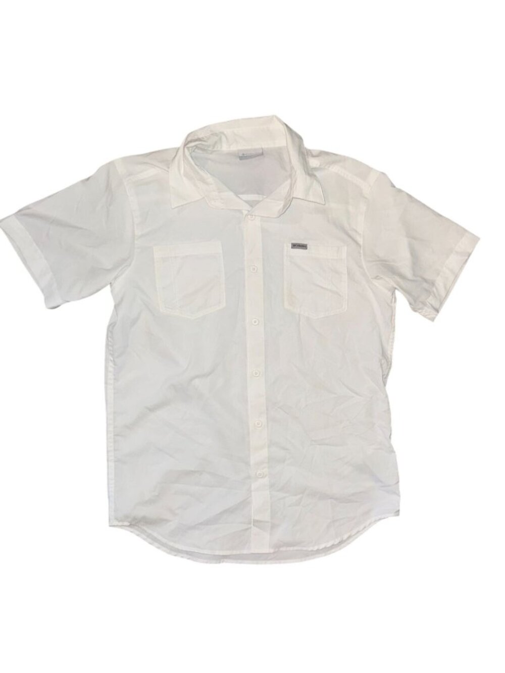 Columbia Mens S/S White Button-Up Shirt